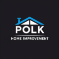 This is the Logo for Polk Home Improvement. It contains the name of the company and a depiction of a roof with a chimney.
